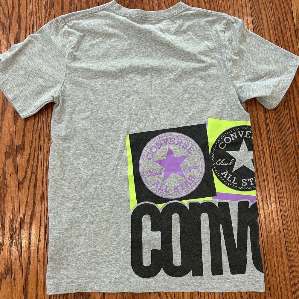 Converse Kids Gray and Blue Graphic Tee - size XL (size 13-15 years)